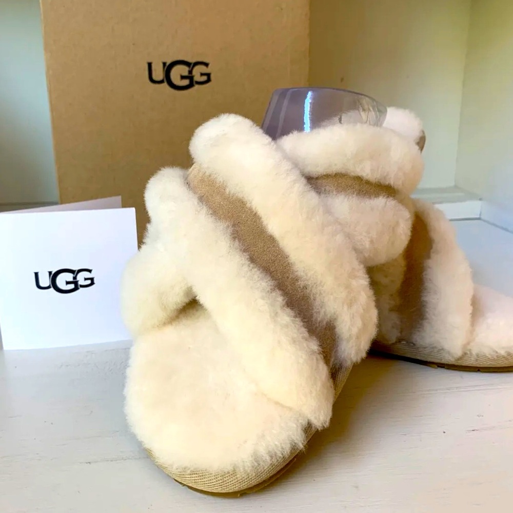 UGG
Ugg Australia Womens Abela Shearling Slip-On Slippers Tan 9 Med. New In Box